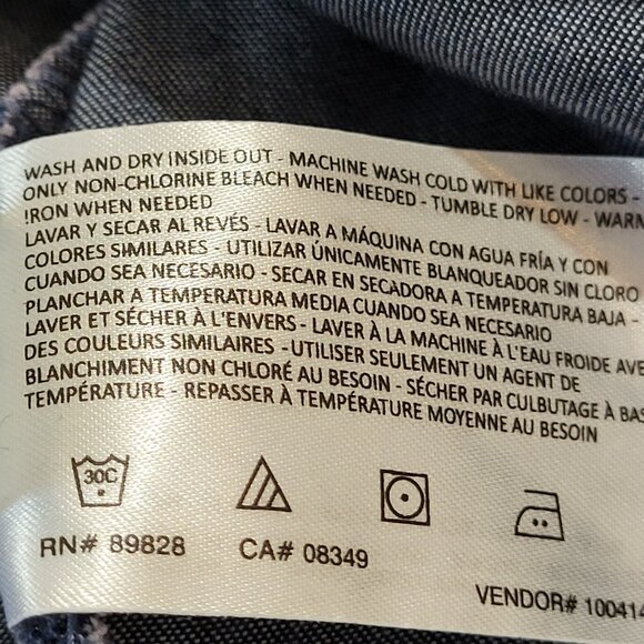 Gloria Vanderbilt Dress Denim Above Knee XS Chambray Roll Tab Sleeve Drawstring - Picture 14 of 14